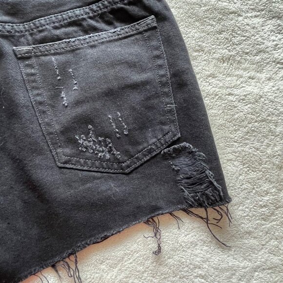 We The Free‎ Sofia Distressed Denim Cut Off Shorts Black Size 26 - Picture 7 of 11